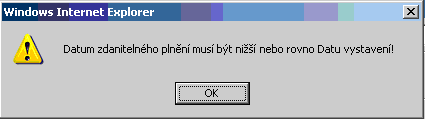 Chyba pi vkldn faktur, kdy je datum zdanitelnho plnn vy ne datum vystaven faktury