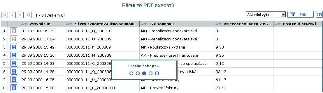 Sthnut vygenerovanho souboru