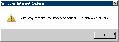 Informace o staen certifiktu
