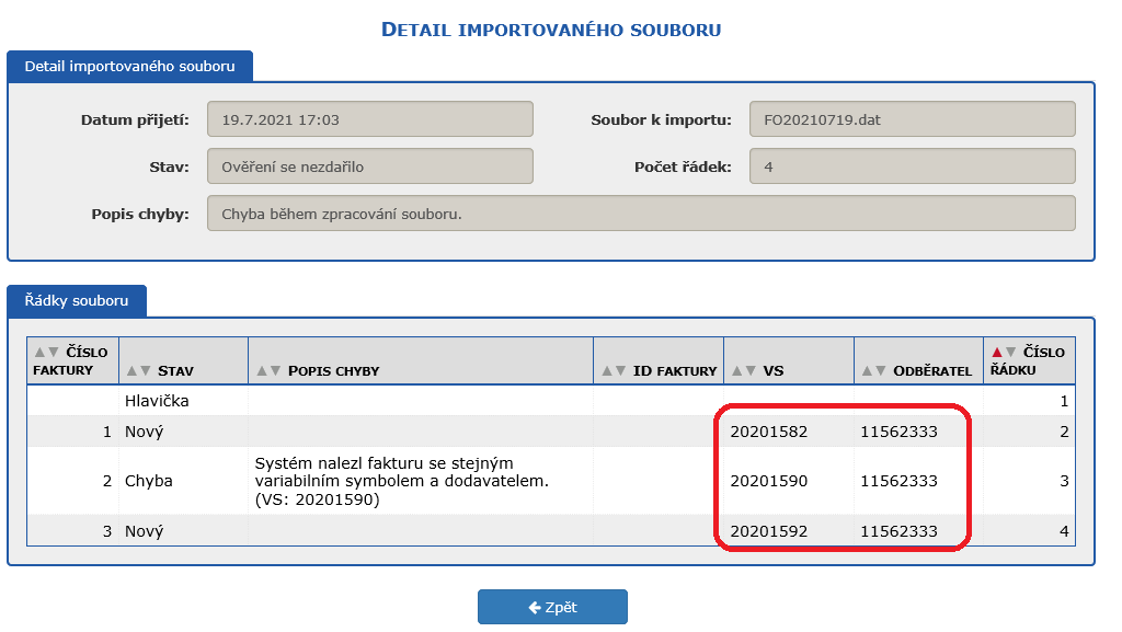 Ukzka detailu importovanho souboru
