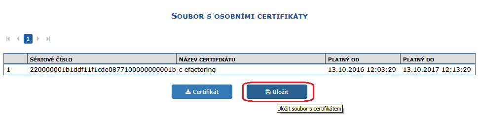 Soubor s osobnmi certifikty volan nabdkou Certifikty/Sprva certifikt