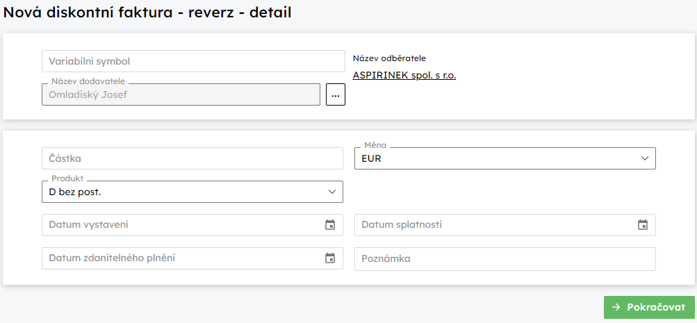 Nov REVERZN diskontn faktura  automatick doplnn poloek