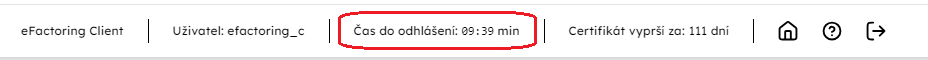 Zobrazen asu do automatickho odhlen uivatele