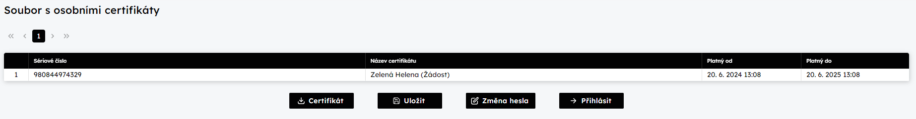 Certifikty uloen v elektronickm kli (resp. ve Vaem souboru s certifikty)