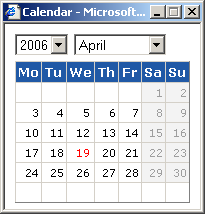 Calendar feature