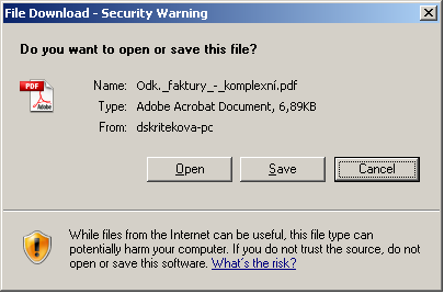 The File Download dialog