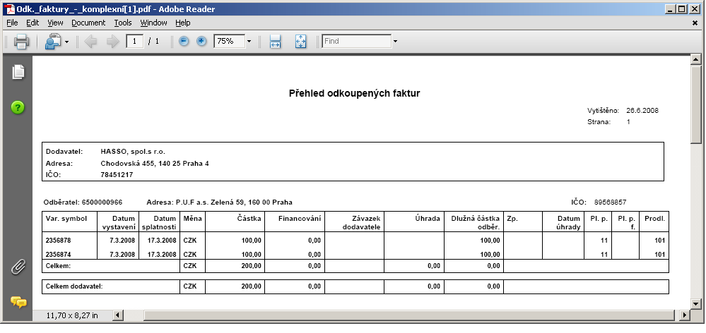 Displaying report files in Acrobat Reader