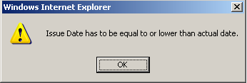 Error upon invoice entry for which the issue date is later than the current date