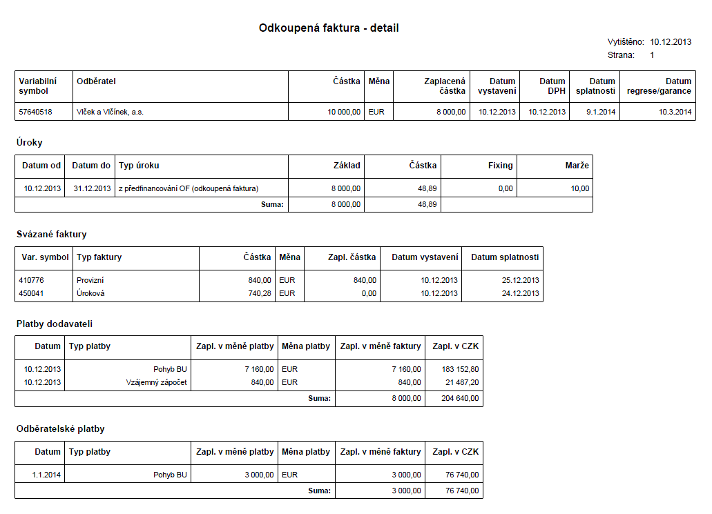 Printing the Purchased Invoice Detail