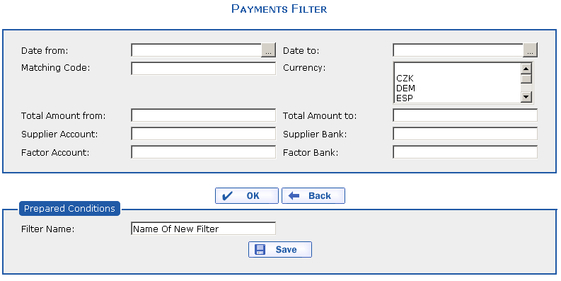 Payments Filter