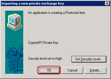 Completing the Private Key Import 