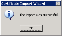 Confirming the Private Key Import