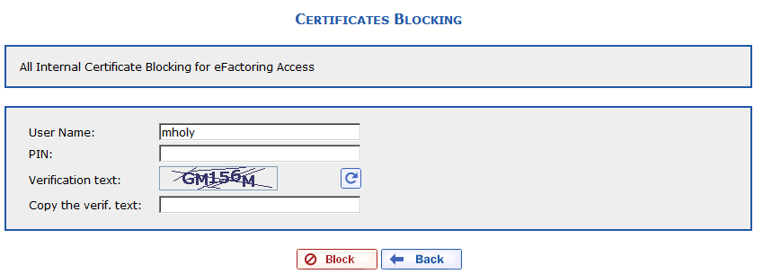 Blocking a Certificate