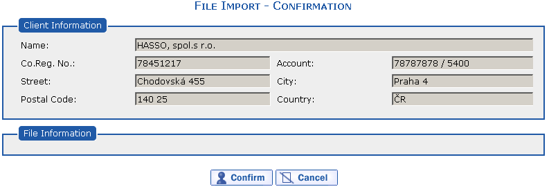 File Import  confirmation